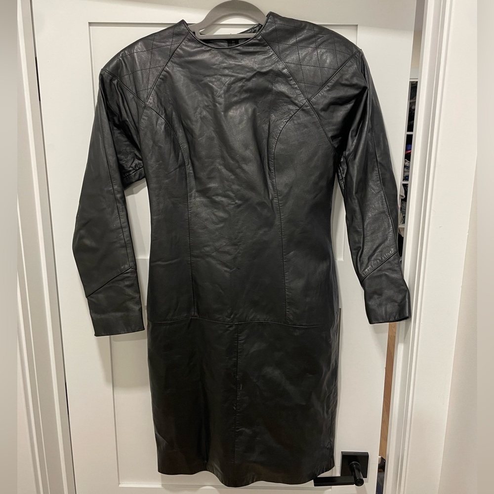 Leather Long Sleeve Dress